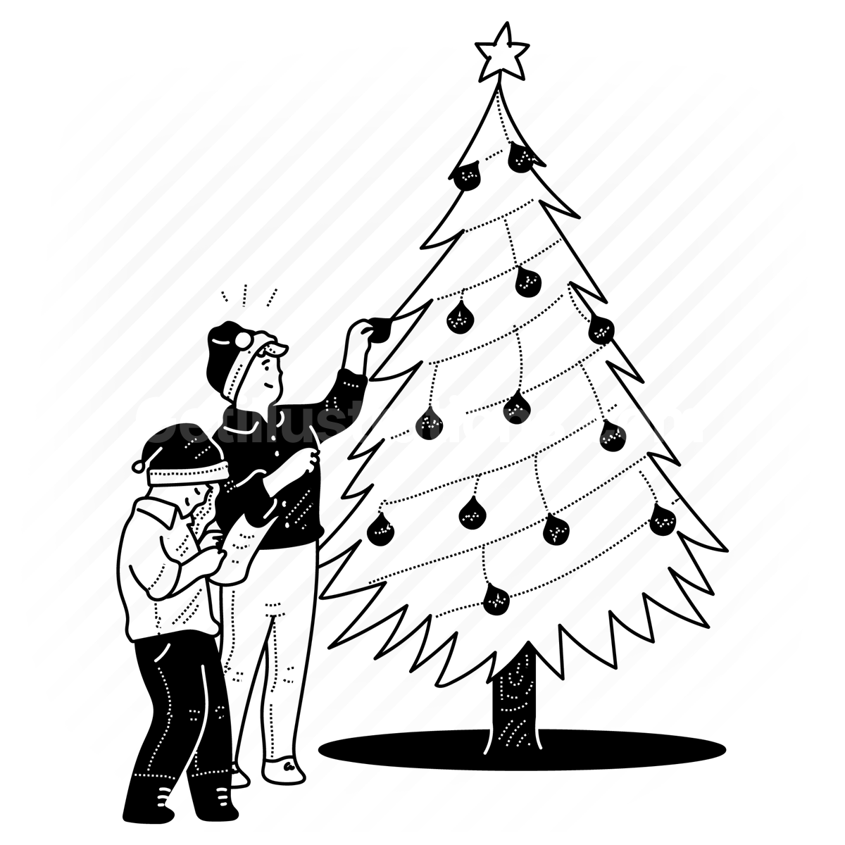 christmas, tree, decor, celebrate, children, child, family, holiday